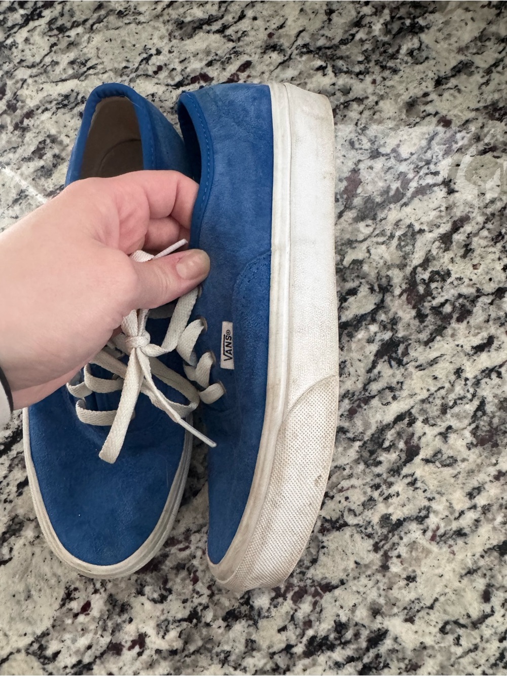 Vans Women’s Suede Low-Top Sneakers - Royal Blue with White Laces - Picture 2 of 9